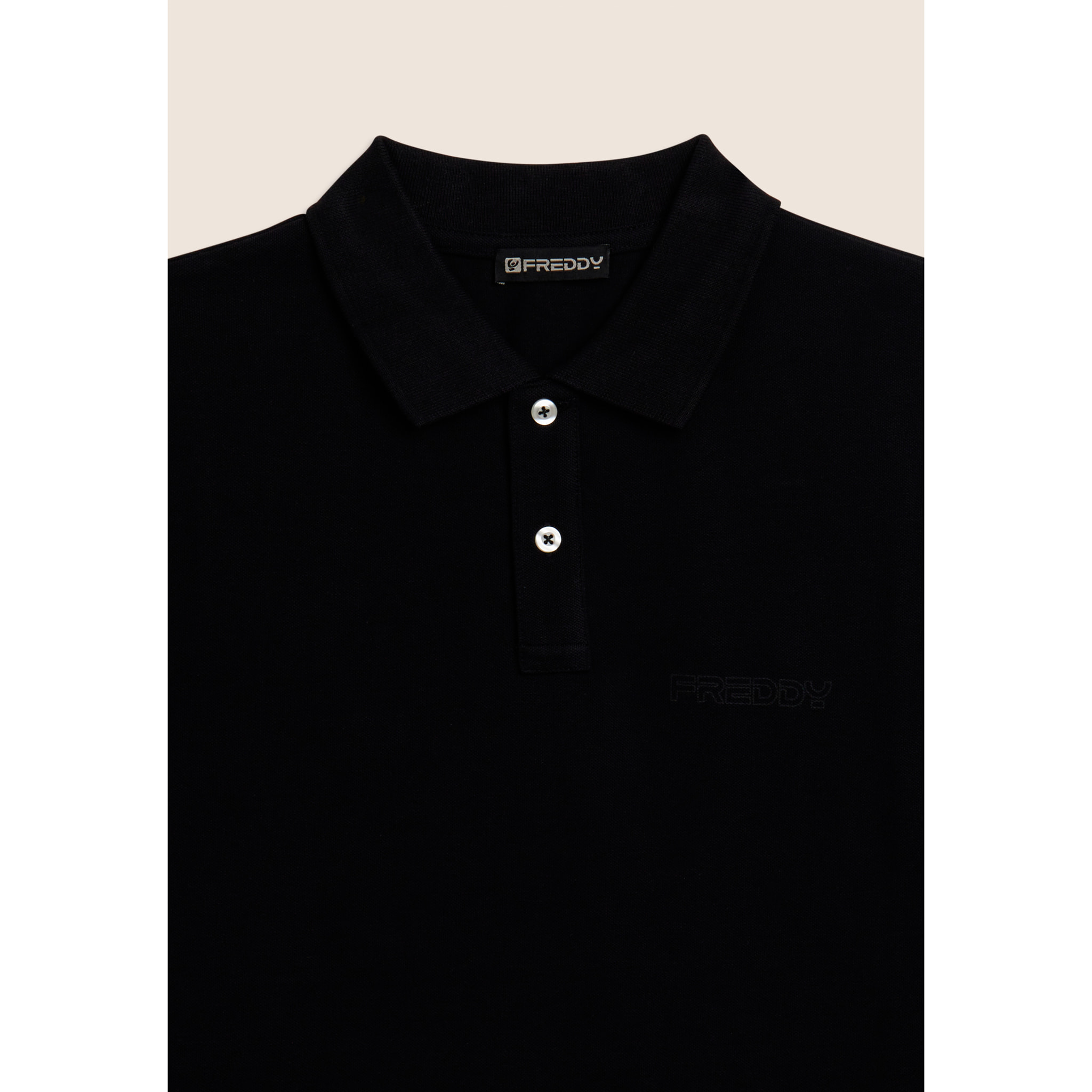 Polo Uomo Freddy in Piquet di Cotone con Logo Outline