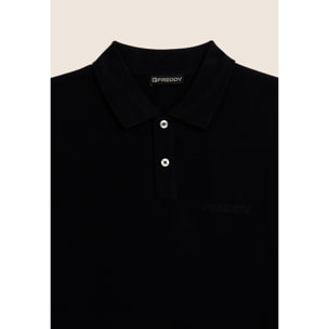 Polo Uomo Freddy in Piquet di Cotone con Logo Outline