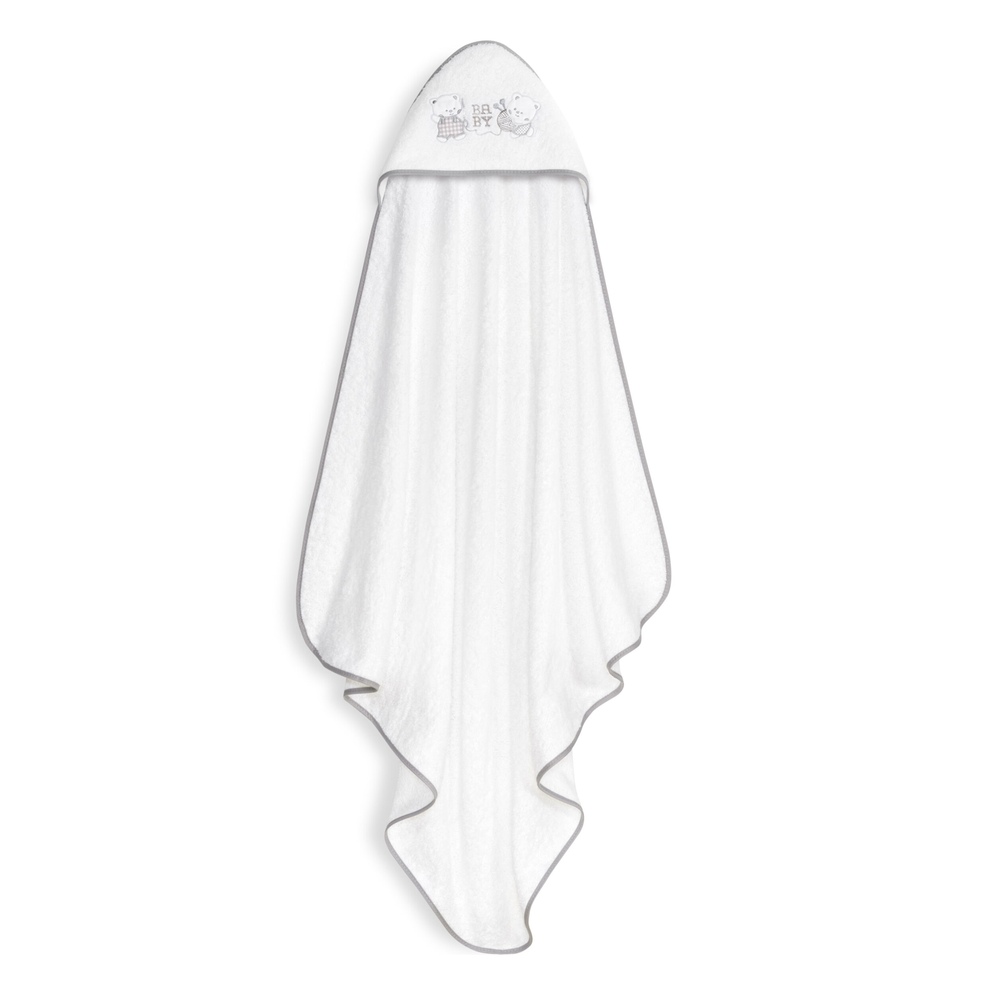 Capa Baño 1X1 Mod Ositos Baby Juguetones + Gorro Bco/Gris