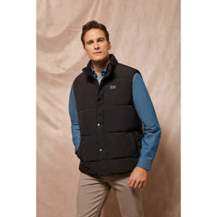 Gilet nero trapuntato con toppa in gomma Polo Club