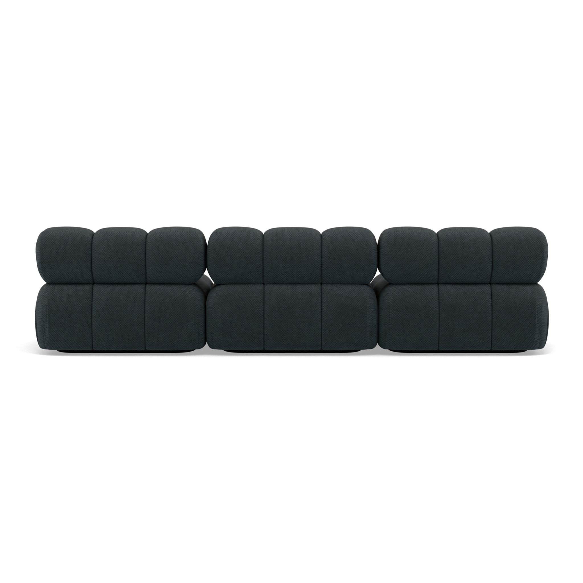 Ruby - canapé droit modulable 3 places en velours texturé - Noir