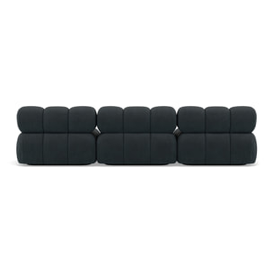 Ruby - canapé droit modulable 3 places en velours texturé - Noir