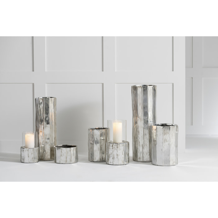 J-Line cache-pot Ary Argile - céramique - argent - large -  Ø 20 cm