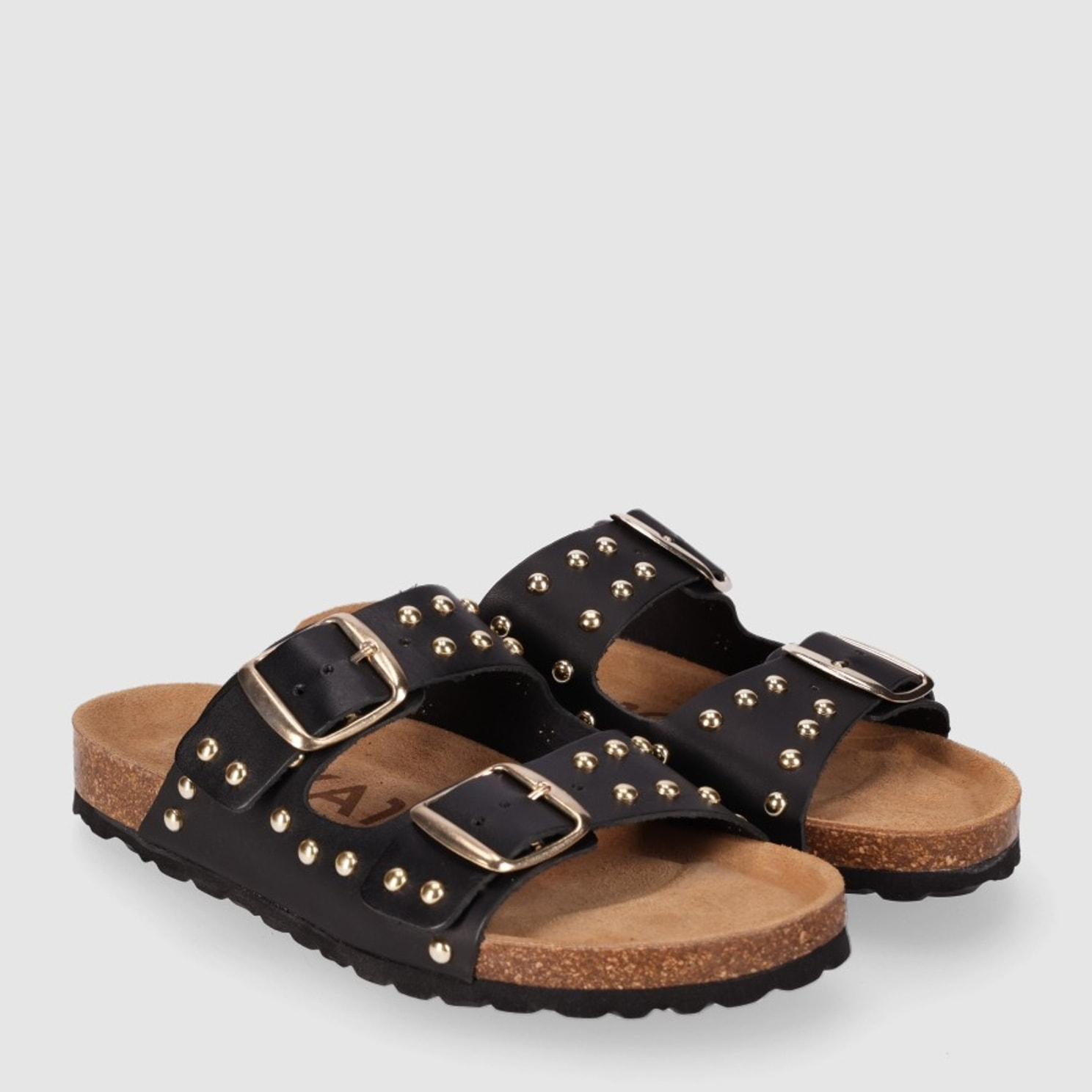 Sandalias de Piel - Negro - Tacón: