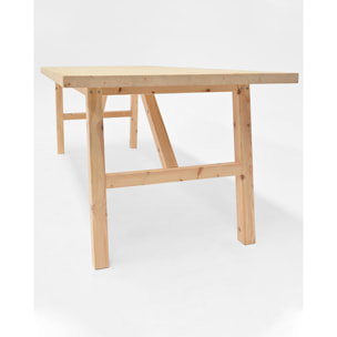 Mesa de comedor de madera maciza en tono natural de varias medidas