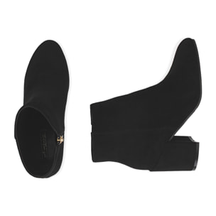 Ankle boots nero in microfibra, tacco 7,5 cm