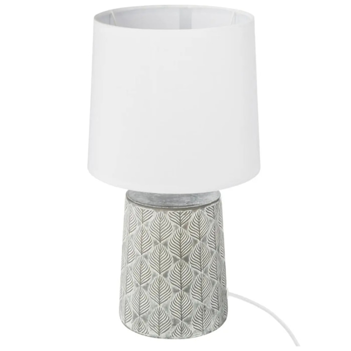 Lampe "Cyril" - gris et blanc - céramique H36 cm