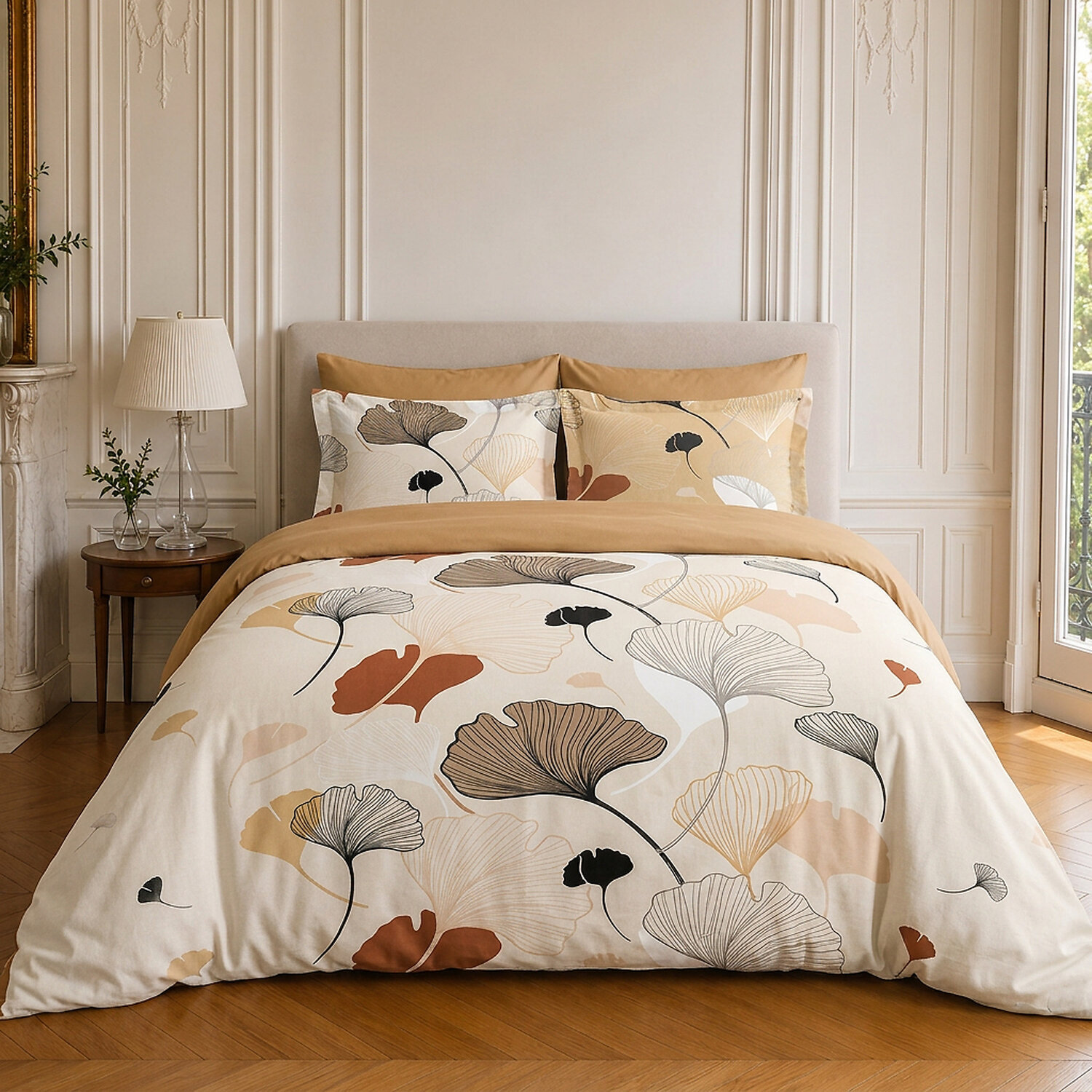 Parure housse de couette 100% coton motif floral - MINKLY