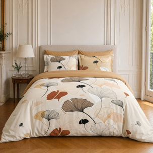 Parure housse de couette 100% coton motif floral - MINKLY