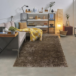 Tapis longs poils shaggy tissé motif uni PONE