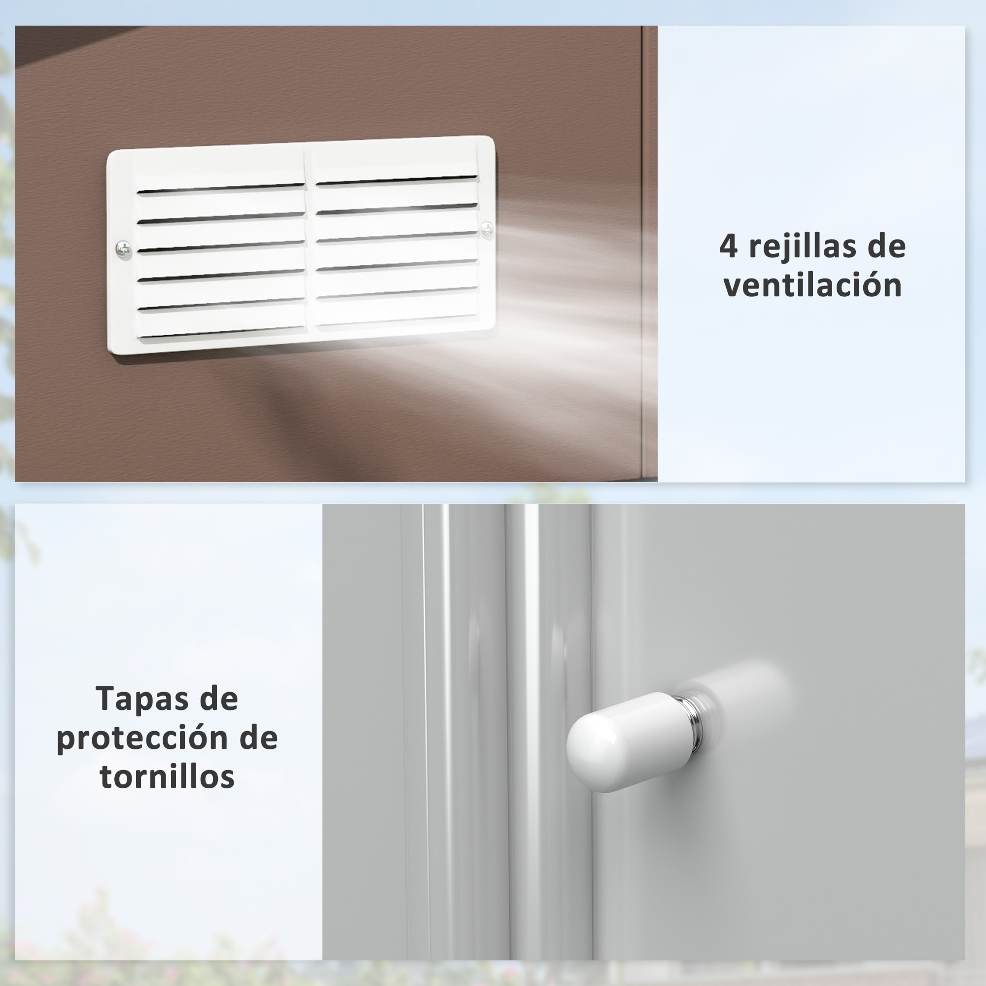 Caseta de Jardín Exterior, 12,4 m² 340x386x200 cm, Cobertizo de Jardín Exterior Metálico con Puerta Corredera, Base Refuerzo (Suelo NO Incluido) y Ventanas Marrón