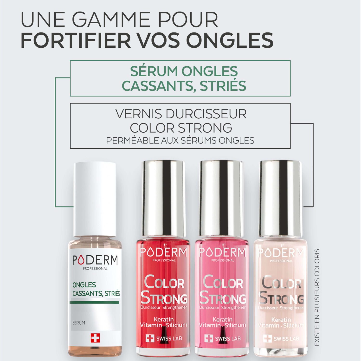 Color Strong - Vernis Durcisseur Kératine, Vitamine & Silicium Gloss Éclat
