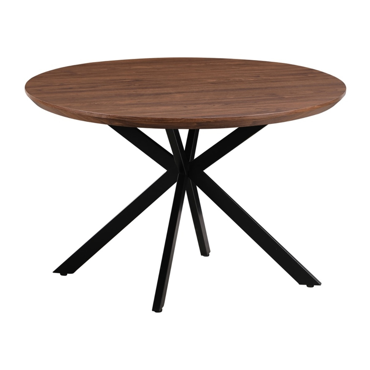 Tavolo tondo 120 cm da soggiorno con top effetto noce - Gabry