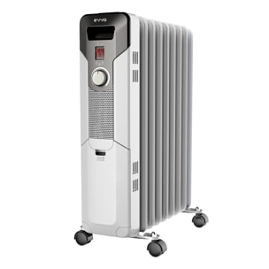 Radiador de Aceite EVVO C9 Blanco, 2.000W, hasta 20m2, Eficiente, 3 modos, fácil transporte