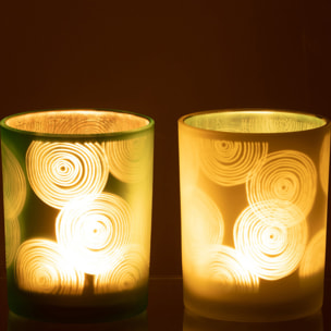 J-Line photophore Spirales - verre - mix - medium - 2 pcs