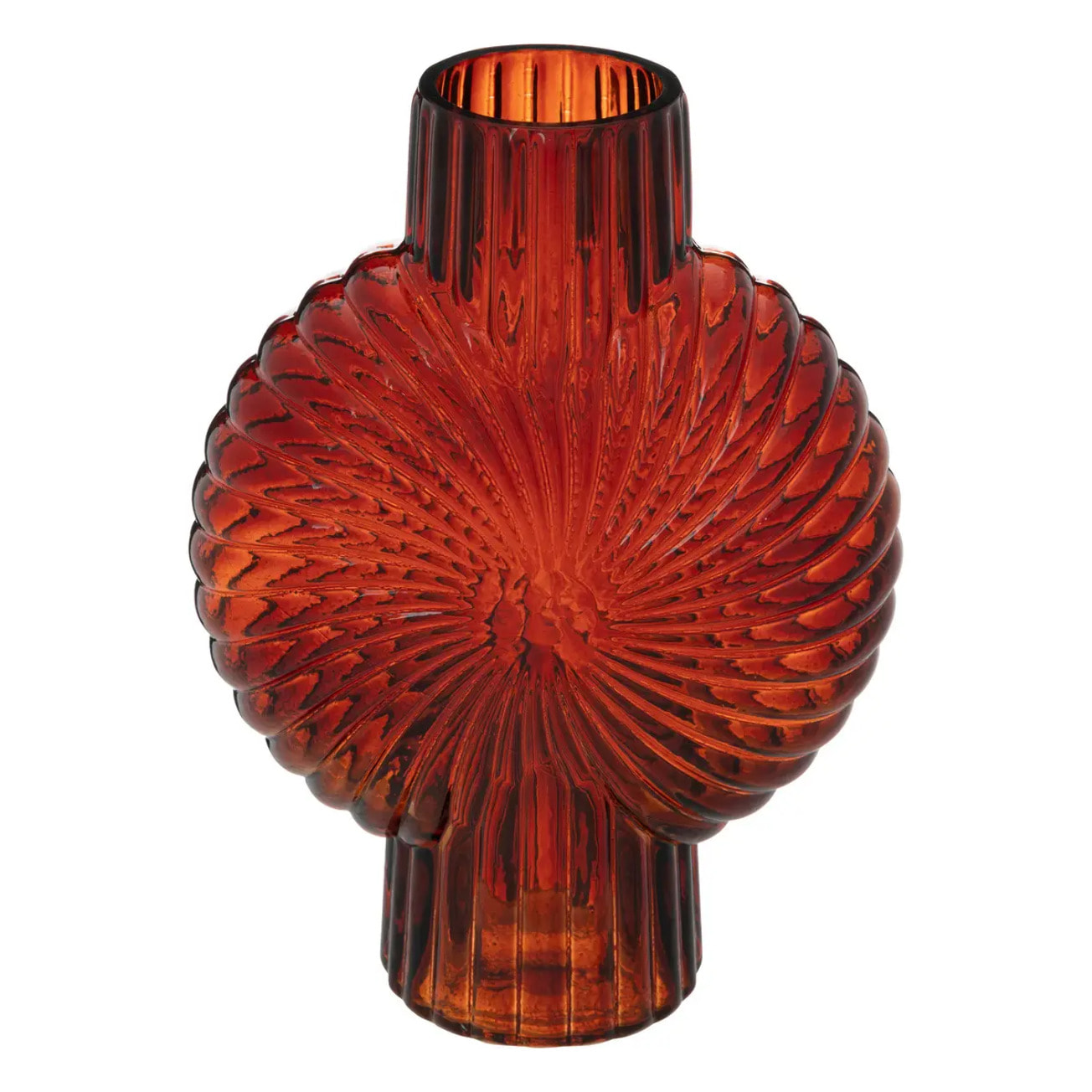 Vase "Coquillage" en verre H25cm rouge rubis