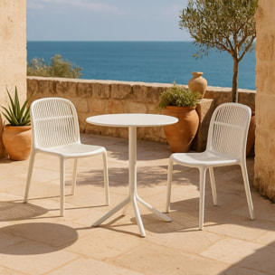 Set da 4 sedie da esterno bianca in polipropilene – Sintra