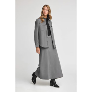 Camisa vaquera gris de corte relajado