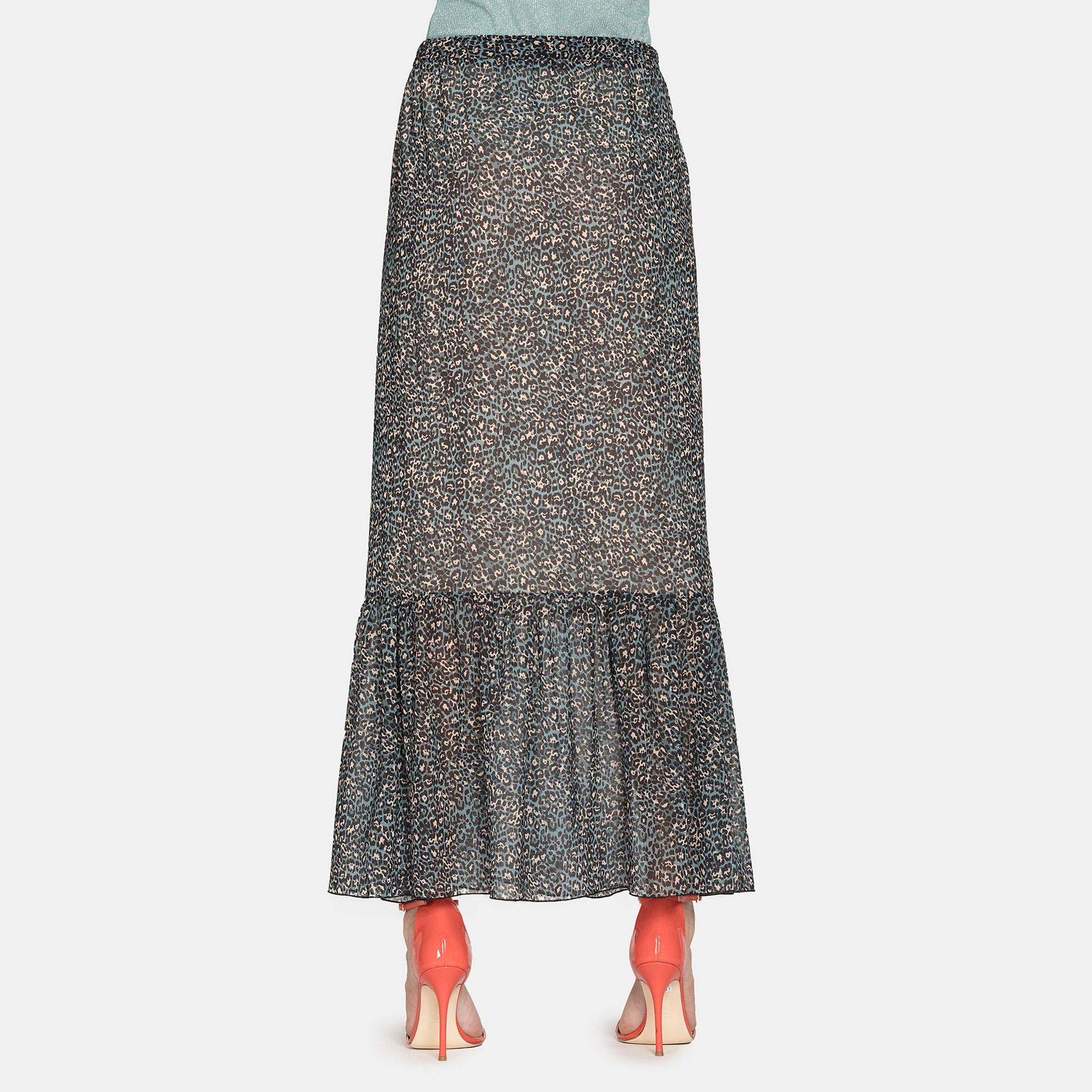 GONNA IN POLIESTERE STAMPATO. Vestibilità regolare.