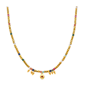 Collar con Cristal Multicolor acabado oro 18k