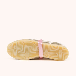 Sneakers de Estilo Fútbol Retro-Futuro con Estampado Metalizado y Cinta Rosa MUNICH MUNDIAL STRADA COW 04