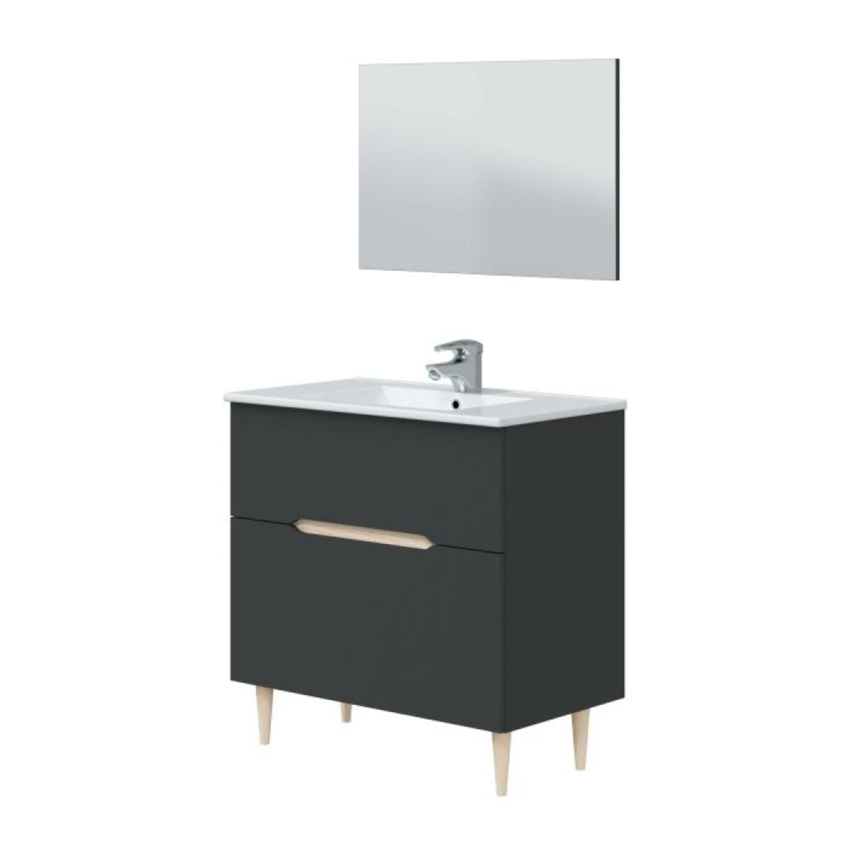 Mueble de baño Lotto 80 Antracita - Roble