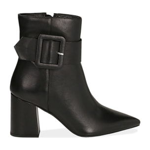 Ankle boots con fibbia neri in pelle di vitello