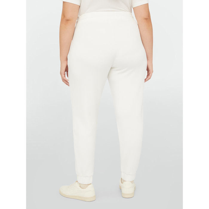 Fiorella Rubino - Pantaloni joggers con bordi lurex - Bianco