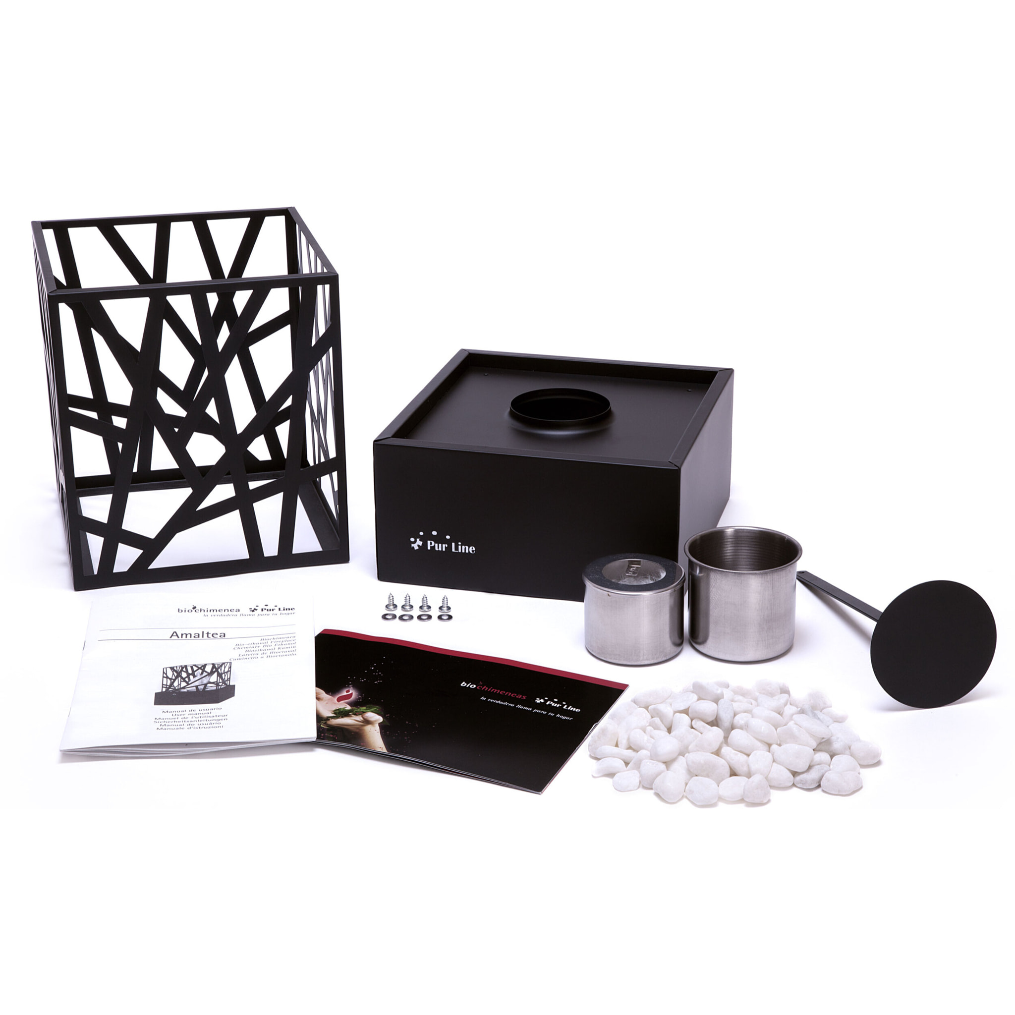 Chimenea de etanol diseño de sobremesa en acero esmaltado AMALTEA B PURLINE 750 W