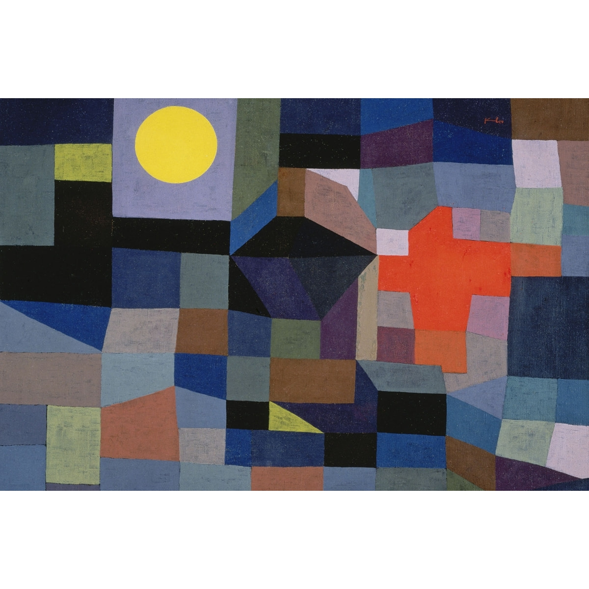 Tableau d'art classique Paul Klee Feu par Pleine Lune Toile imprimée