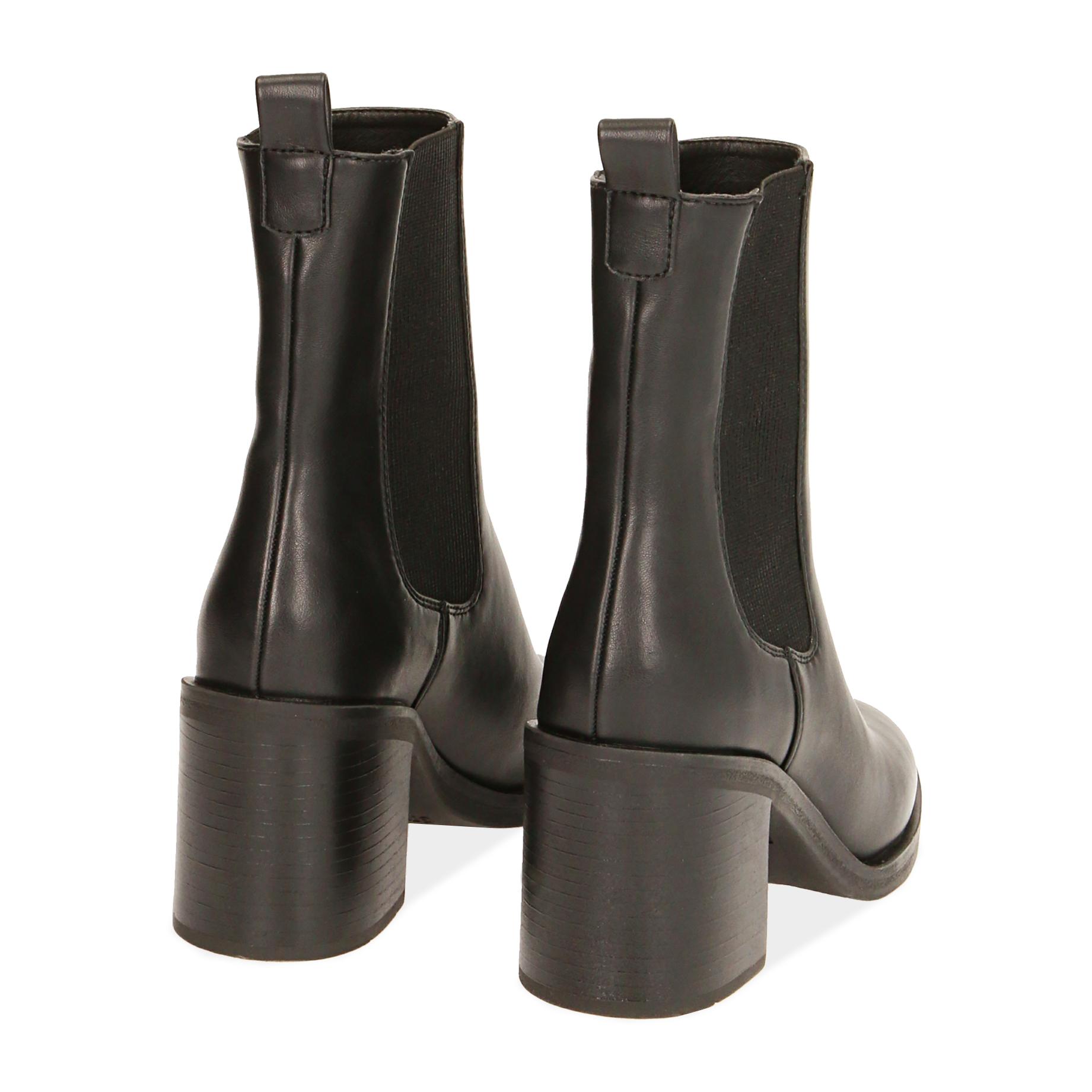 Chelsea boots neri, tacco 8 cm