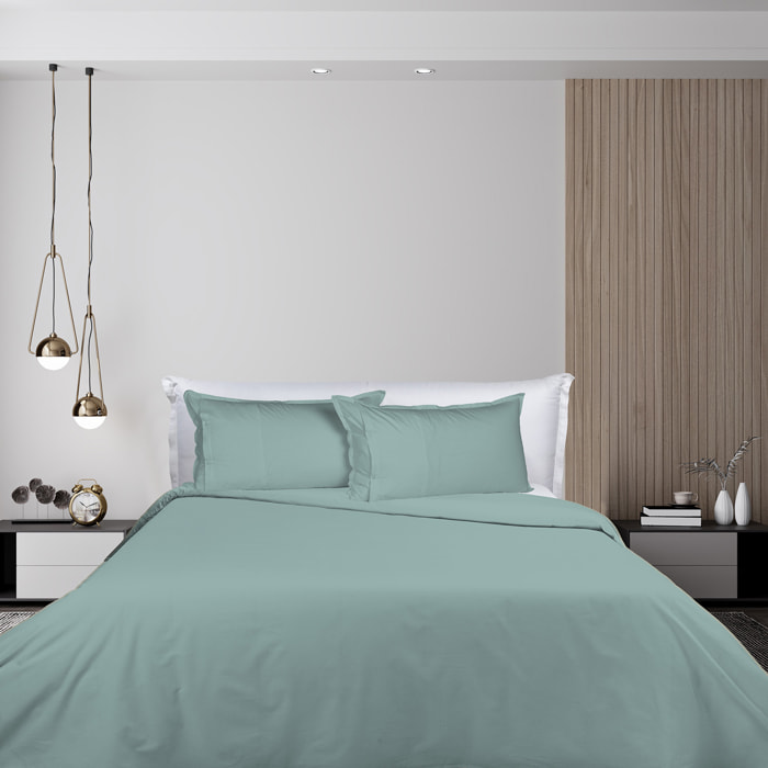 UNO CASA DESIGN Sacco Copripiumino in Puro Cotone Garment Washed_No-Stiro_singolo_verde-azzurro