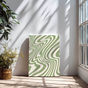 Tableau ondulations vert sauge Toile imprimée