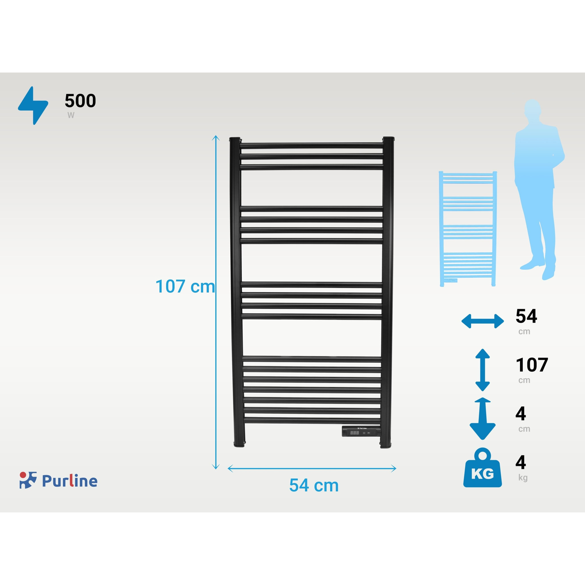 Sèche-serviettes avec minuterie 500W