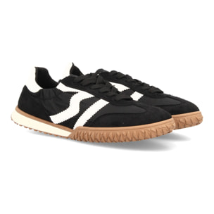 Zapatillas casual retro con cordones y elástico para mujer