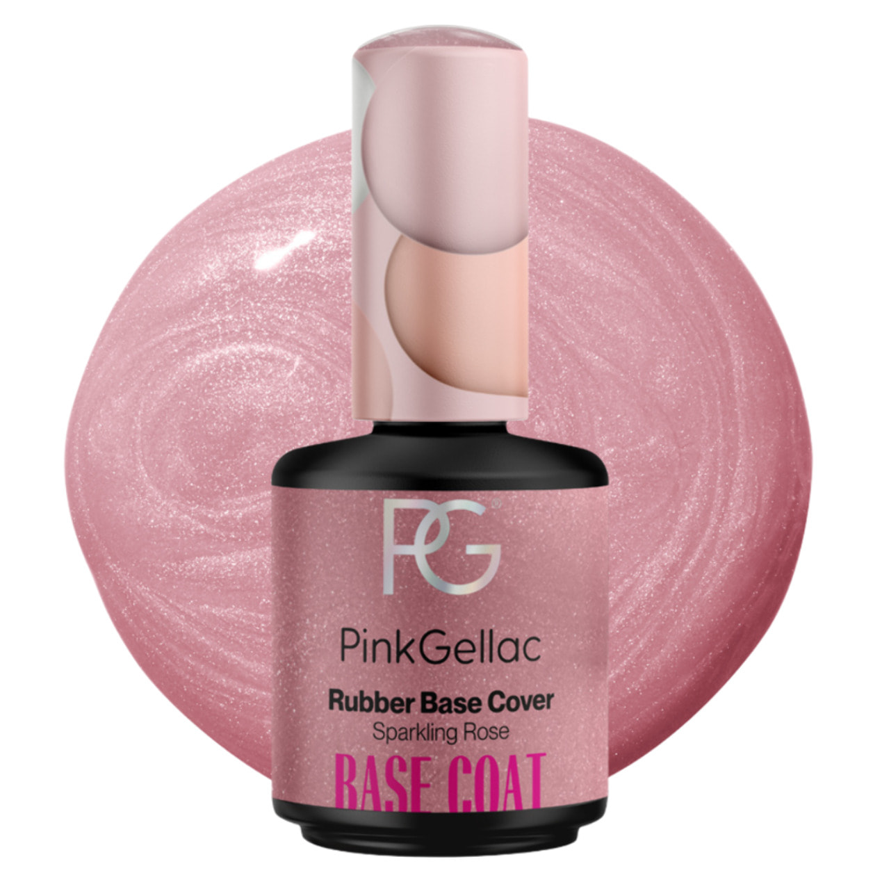 Vernis semi-permanent - Rubber Base Coat - Sparkling Rose - 15 ml