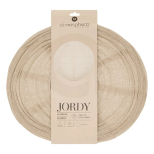 Lanterne boule Jordy en lin D.43cm beige