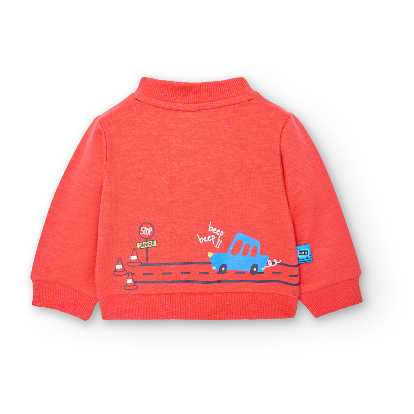 Chaqueta felpa flamÃ© reciÃ©n nacido niÃ±o, estampado, rojo