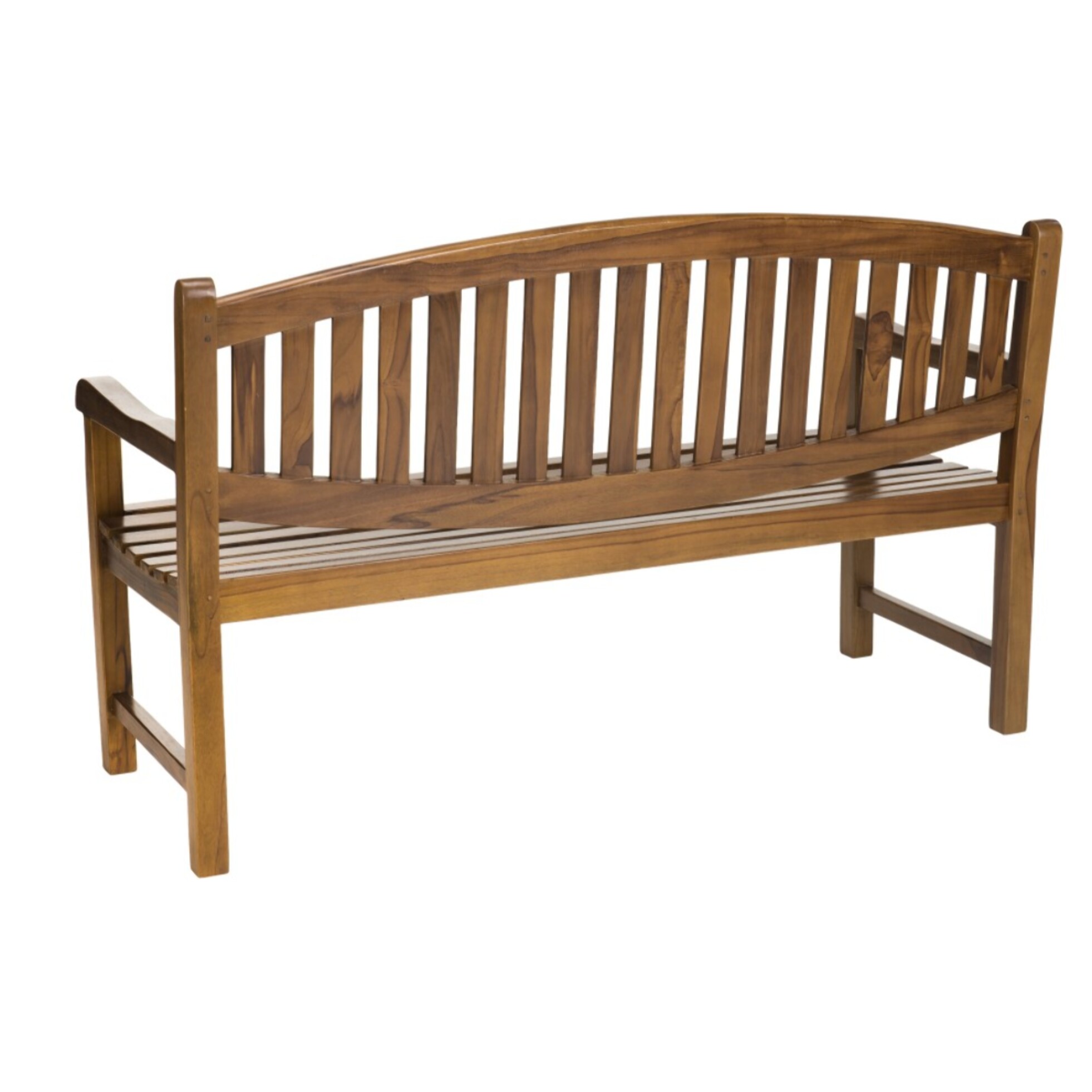 MAEVA - Banc de jardin ovale en bois teck huilé