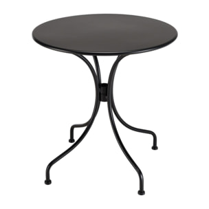 VIANNEY - Ensemble de jardin 2 pers. table diam 70cm, chaises grises