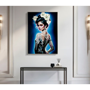 DIPINTO SU TELA LACCATO ISABEL C/CORNICE -B- CM 72X4X102