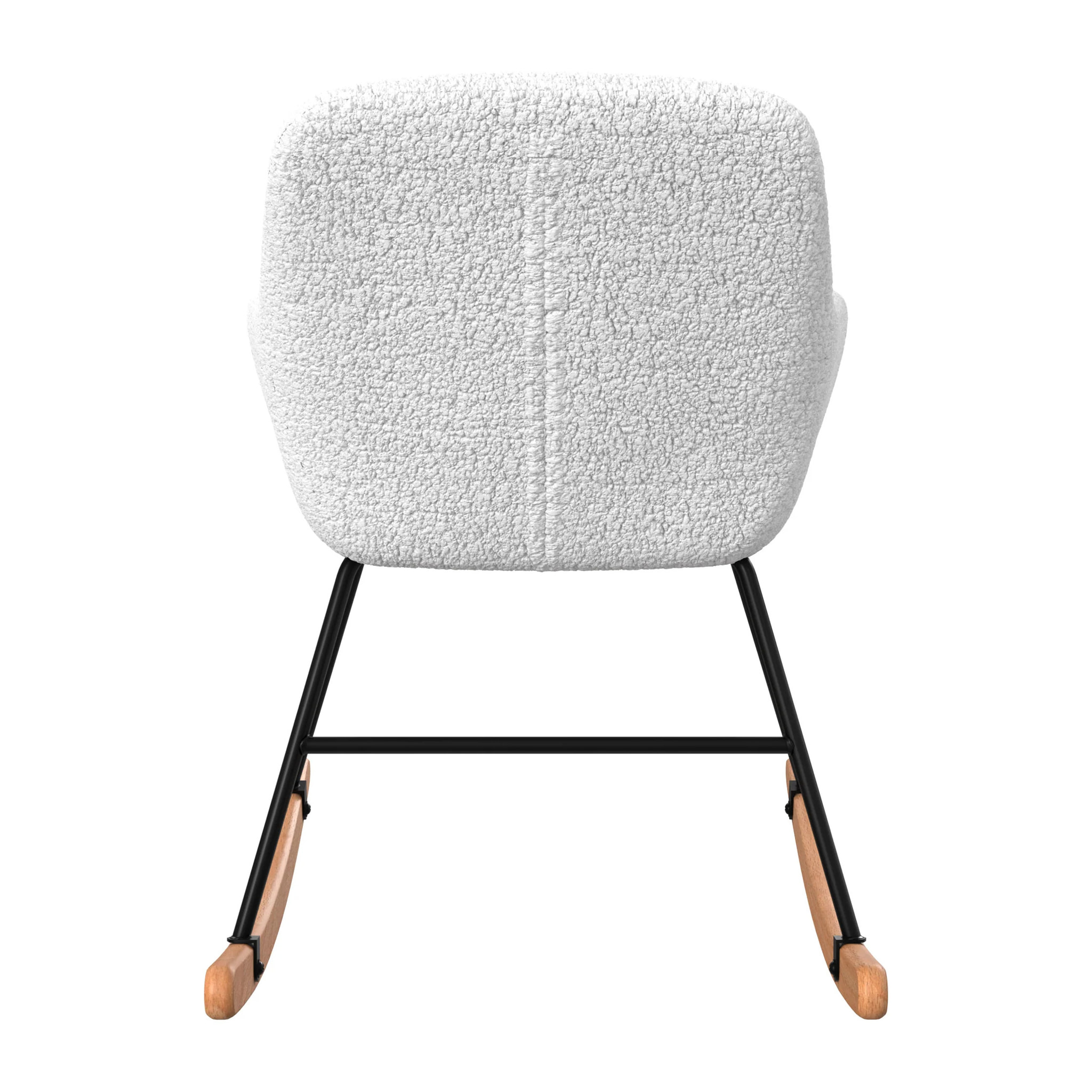 Rocking-chair en tissu bouclé blanc - Isola