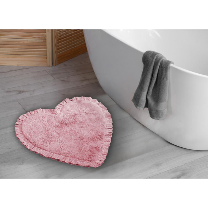 Tappeto Bagno A Forma Di Cuore Matilde Rosa