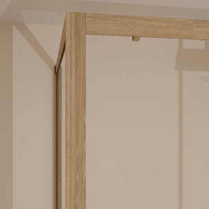 Paroi de retour 80x200cm - Profilés Aluminium effet Bois - Verre Trempé 6mm - WOOD CRUSH