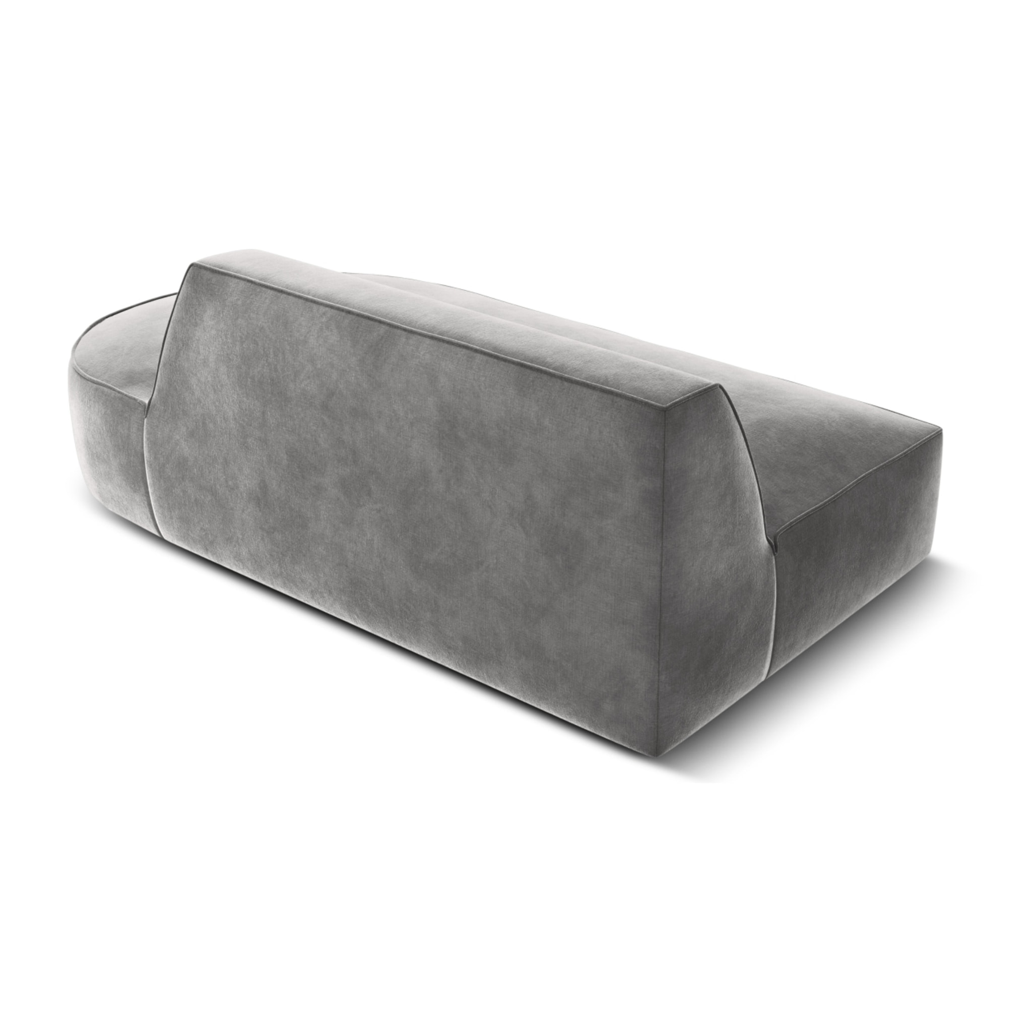 Canapé modulable droit "Charles" 2 places en velours gris clair