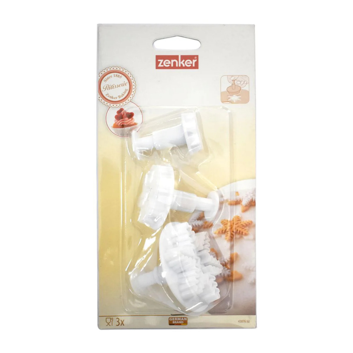 Lot de 3 emporte-pièces de Noël pour pâte à sucre motif flocon de neige Zenker Emporte-pièces