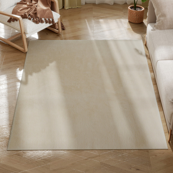Alfombra Salón 120x160 cm Alfombra Lavable en Lavadora Pelo Largo Suave Estilo Moderno Tapete para Sala de Estar Dormitorio Comedor Blanco Crema