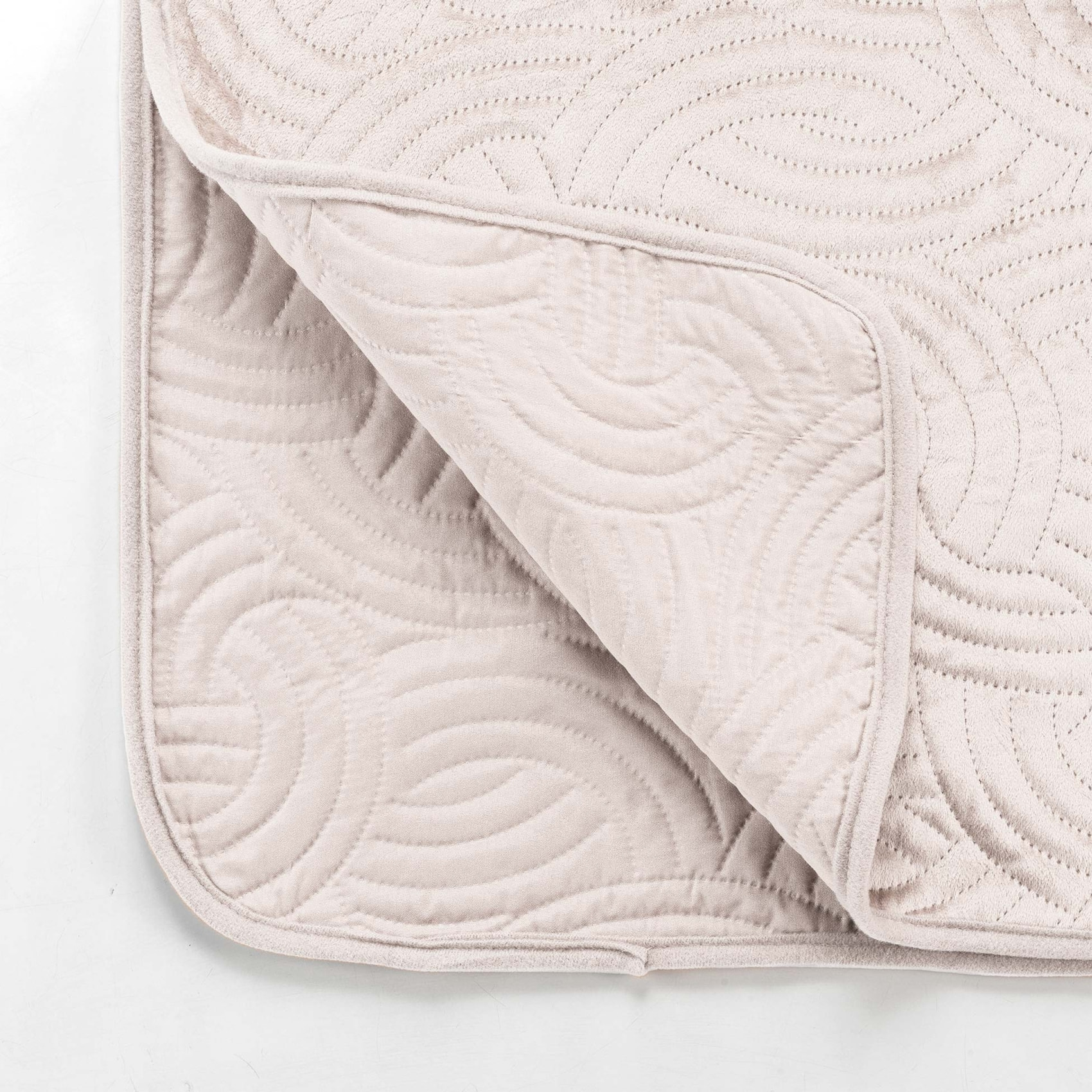 Couvre-lit 3 pièces matelassé velours + deux taies - Naturel
