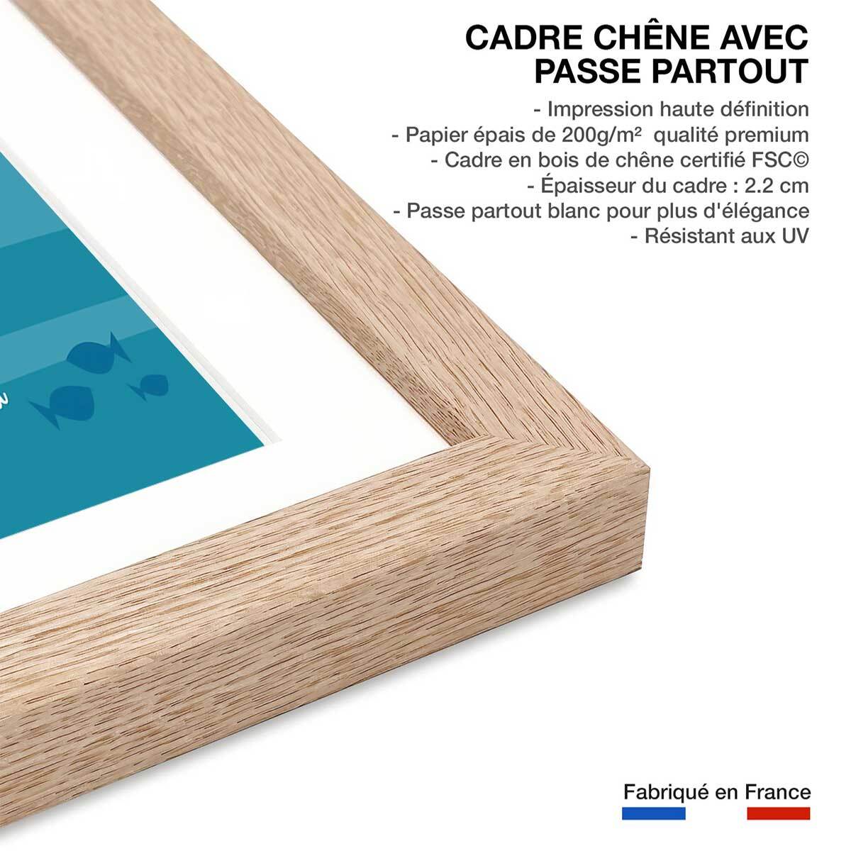 Affiche Voyage à Capri Affiche sous cadre bois