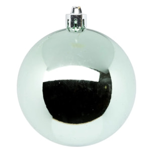 Boule de Noël plastique 80mm x4 vert amande